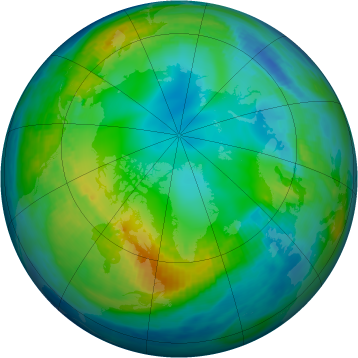Arctic ozone map for 18 November 1982